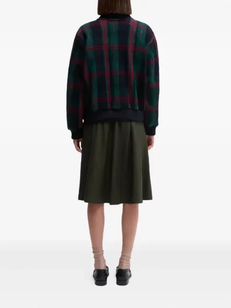 Pulover Aspesi în carouri cu decolteu în V albastru