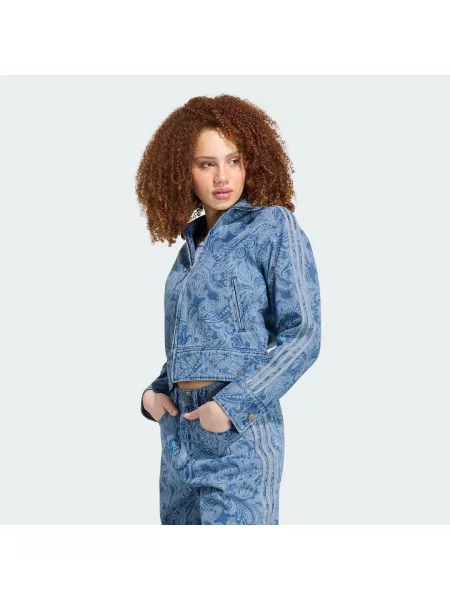 DŻINSOWA BLUZA DRESOWA ADIDAS LIBERTY LONDON FIREBIRD niebieska