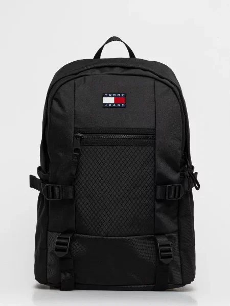 Раница Tommy Jeans голям с изчистен дизайн черно