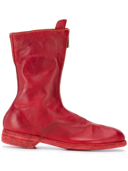 Botine Guidi din piele roșu