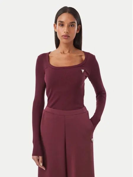 Guess Bluza Bordo rdeča