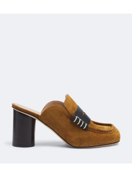 Papuci tip mules Jw Anderson din piele de căprioară maro