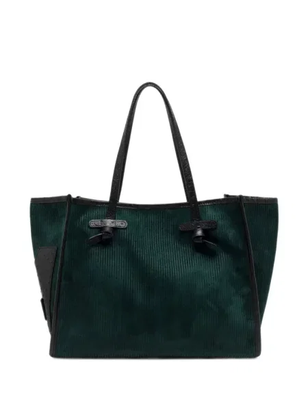 Geantă shopper Gianni Chiarini de catifea cord verde