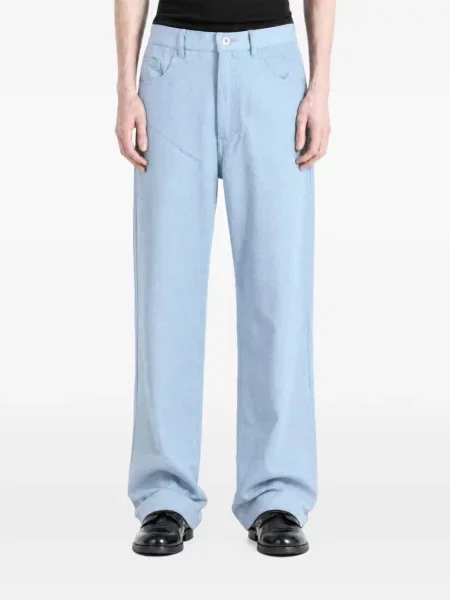 Pantaloni Auralee de mătase albastru