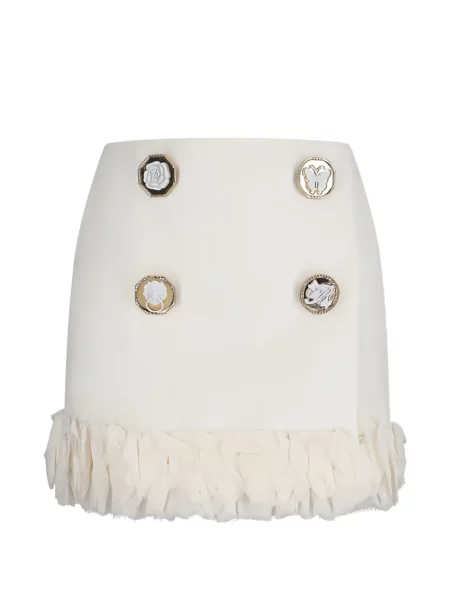 Fusta mini Blumarine cu volane alb