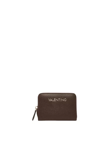Portfel z napisem z logo Valentino Bags brązowy