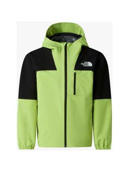 Kurtka cienka z kapturem The North Face Hike Packable Shell zielona junior S czarna