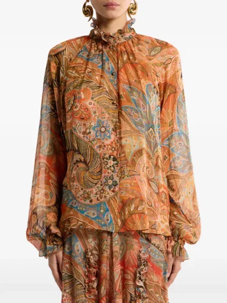 Cămașă Etro cu model paisley portocaliu