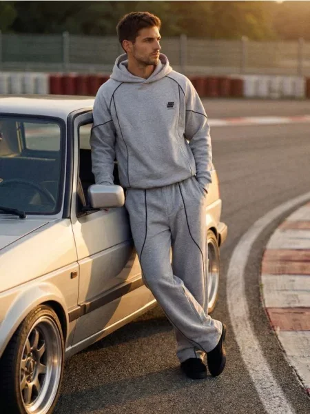 Sinsay Kalhoty wide leg s kontrastní lemovkou šedá