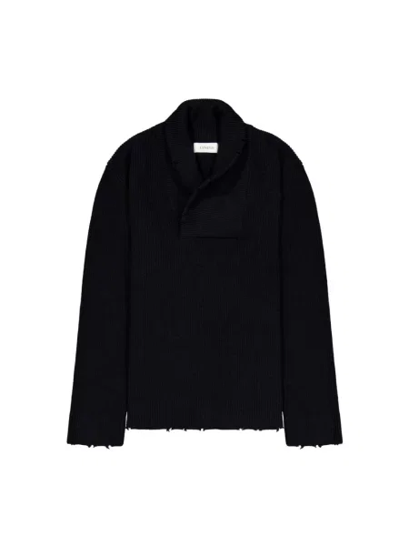 Sweter Laneus z kołnierzem czarny