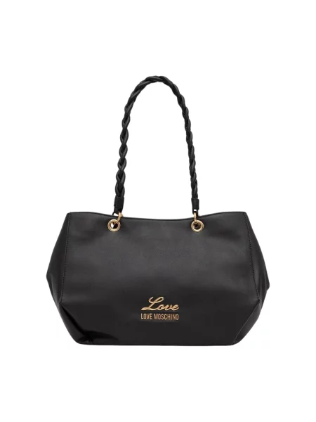 Shopperka Love Moschino skórzana czarna