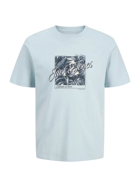 JACK & JONES Tričko JJHONOLULU dymovo / nebesky / biela modrá