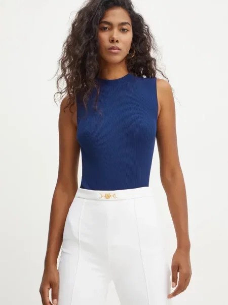 Елек BOSS от лека материя с ниско поло черно