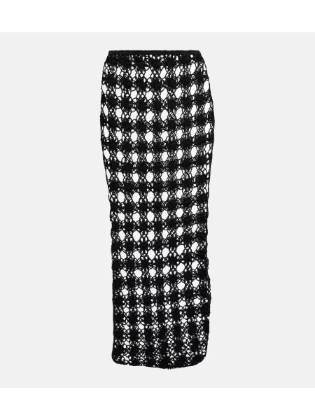 Dzianinowa spódnica midi Anna Kosturova do kolan czarna