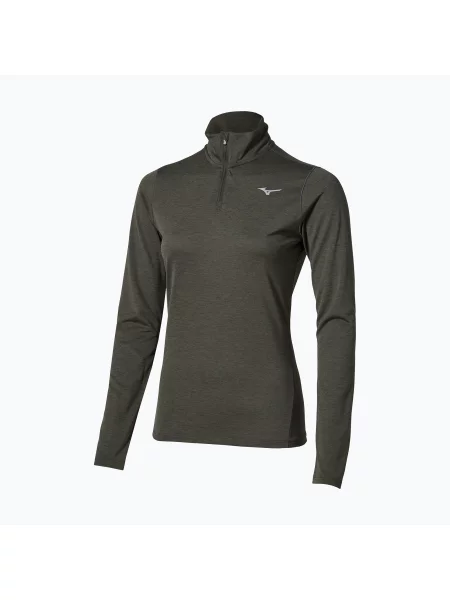Bluză pentru femei de alergare Mizuno Core Impulse Half Zip Long Sleeve Tee forest night