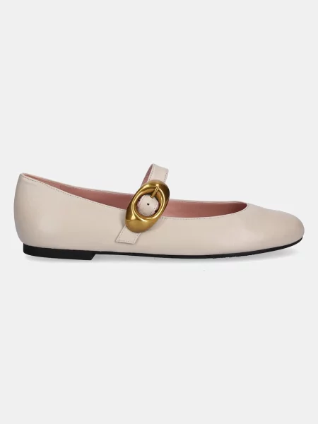 Кожаные балетки Pretty Ballerinas бежевые