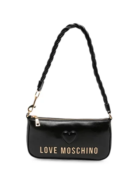 Τσάντα Love Moschino με μοτίβο καρδιά με αυτόγραφο μαύρο