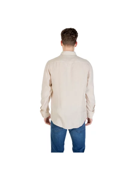 Koszula Boss Orange casual z długim rękawem beżowa