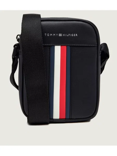TOMMY HILFIGER Geantă de umăr roșu / negru / alb albastru