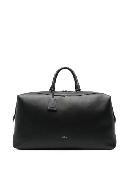 Kožená taška Paul Smith s potiskem černá
