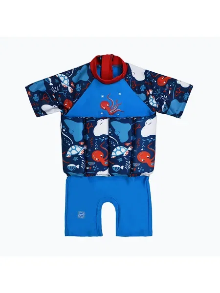 Детски гащеризон за плуване Splash About Sleeved Floatsuit sea life синьо
