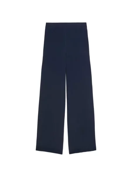 Pantaloni Momoni cu model floral din jacard albastru
