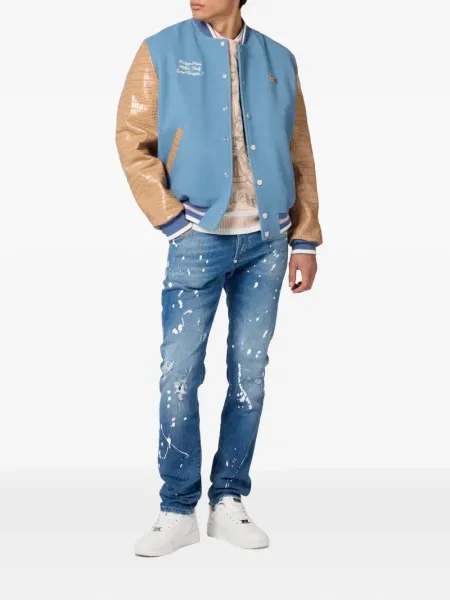 Blugi Philipp Plein cu 5 buzunare albastru