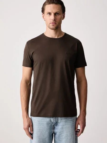 Gant tricou basic pentru bărbați din maro