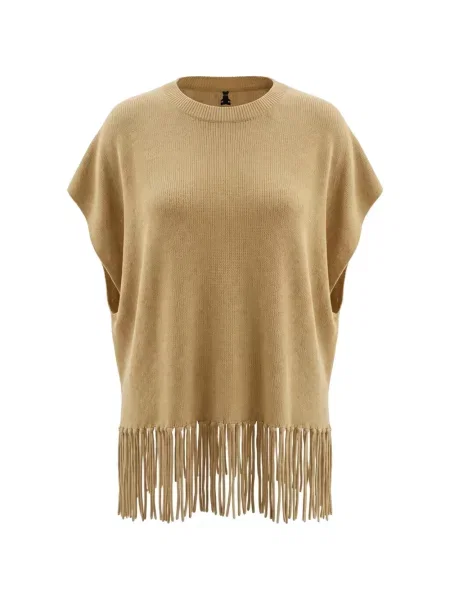 Poncho Patrizia Pepe cu franjuri tricotate