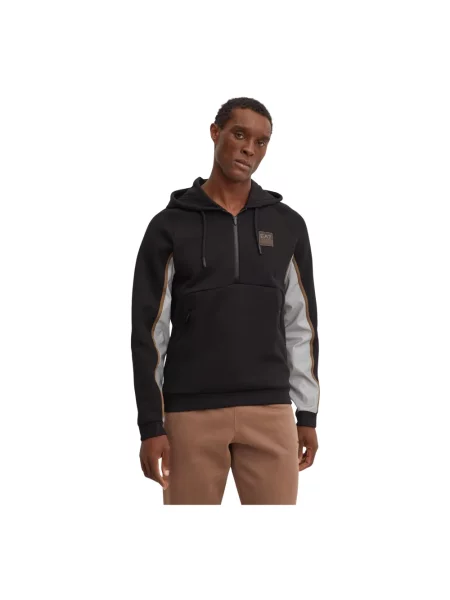 Emporio Armani bluza z kapturem wzorzysta czarny