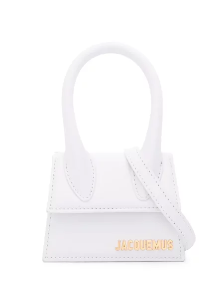 Кожена кожена чанта Jacquemus бяло