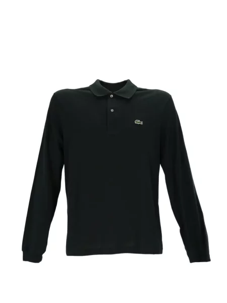 Lung tricou polo Lacoste cu autograf verde