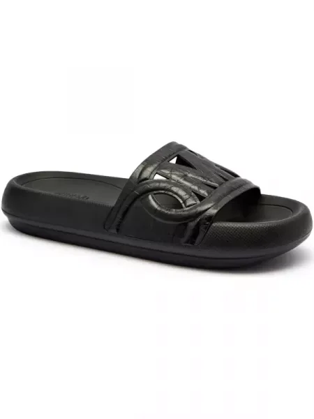 Michael Kors De piele șlapi SPLASH negru