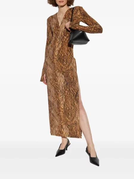 Rochie maxi Mm6 Maison Margiela lungă de costum maro