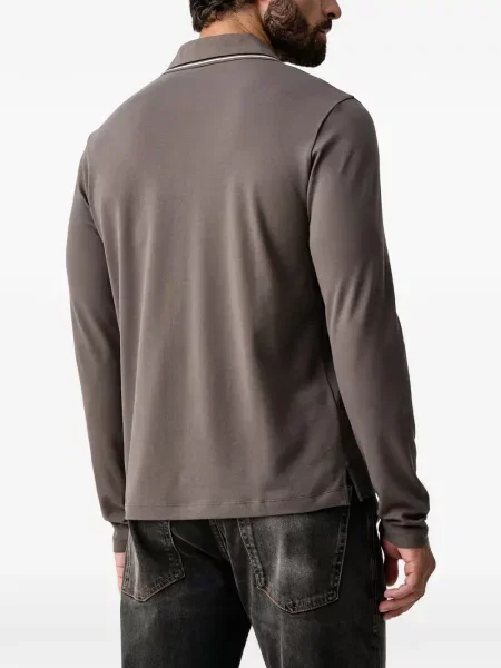 Lung tricou polo Emporio Armani gri