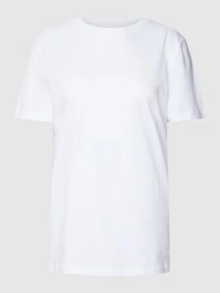 T-shirt z detalem z logo model ‘MYESSENTIAL’ Selected Femme biała