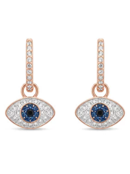 Swarovski Uhani cijansko modra transparentna zlata