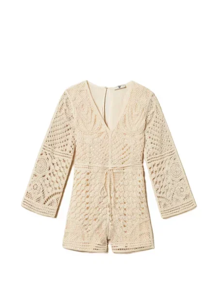 Croșetat salopetă Twinset tricotate alb
