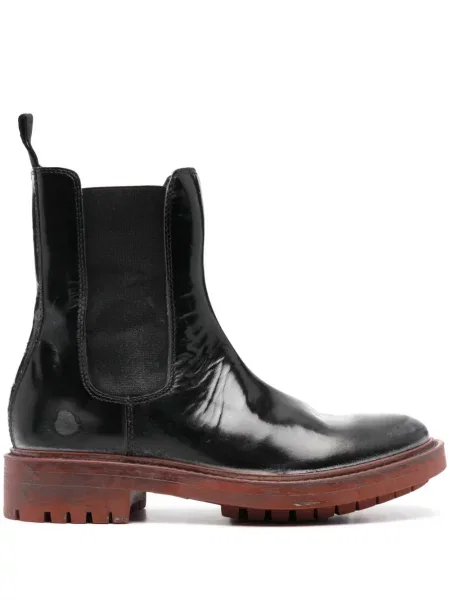 Kotníkové boty Moma s oděrkami černé