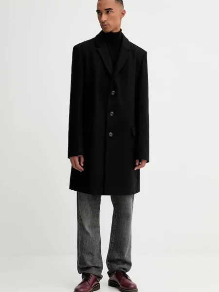 HUGO palton de lână negru