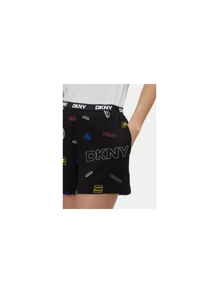 DKNY Pizsama Regular Fit fekete