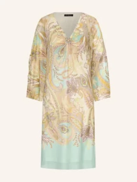 Ana Alcazar Sukienka Z Siateczki gruen beżowa