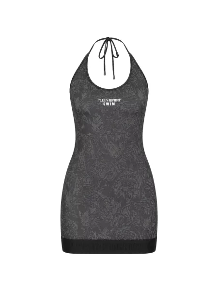 Rochie mini Plein Sport cu gât halter negru