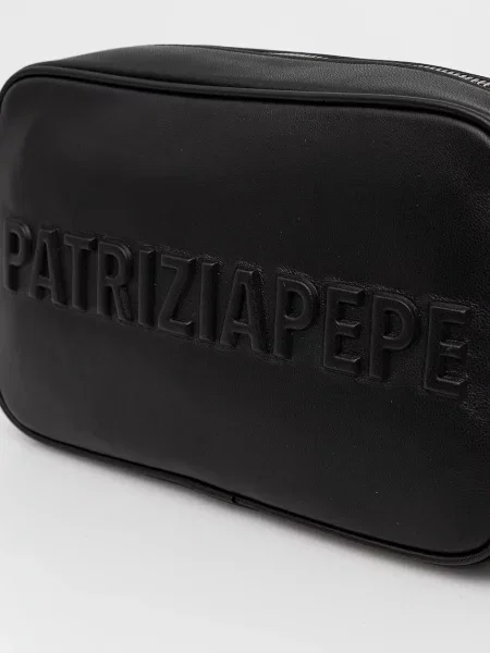 Кожаная сумка Patrizia Pepe черная