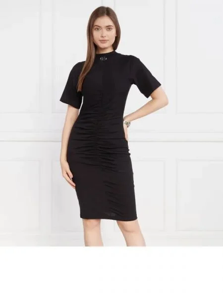 Karl Lagerfeld Rochie ruched tricou negru