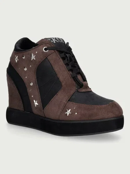 Koi Footwear Icon Lace Up Wedge sneakersy brązowe