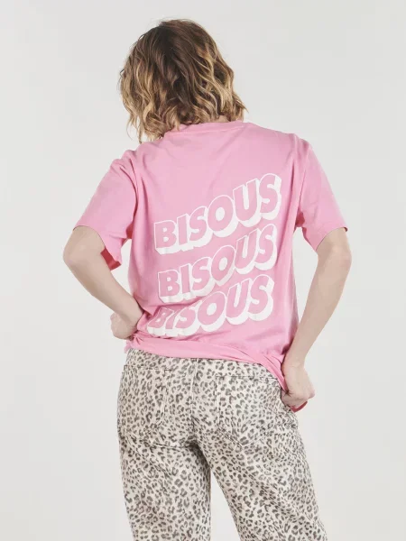 Majica Bisous Skateboards ružičasta