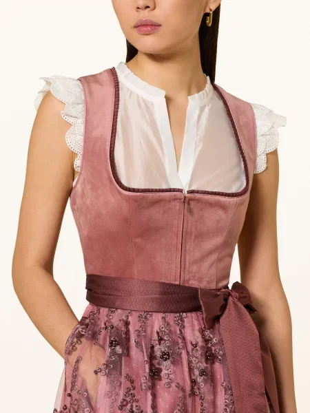 Sukienka Krüger z perełkami brązowa