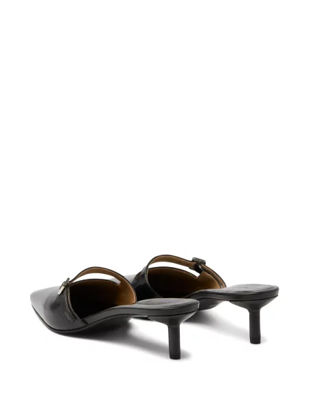 Papuci tip mules Marsell cu bretele negru