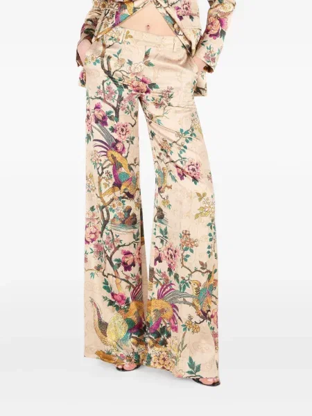Pantaloni Roberto Cavalli cu model floral cu imagine